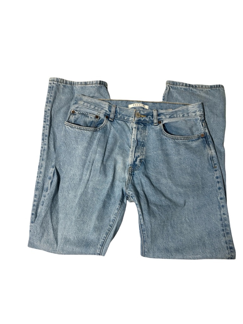 PacSun Men's Straight Fit Light Wash Denim Jeans Size 32x32 Button Fly